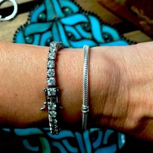 CZ and sterling silver classic tennis bracelet